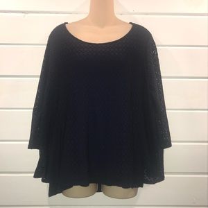 Navy blue eyelet top